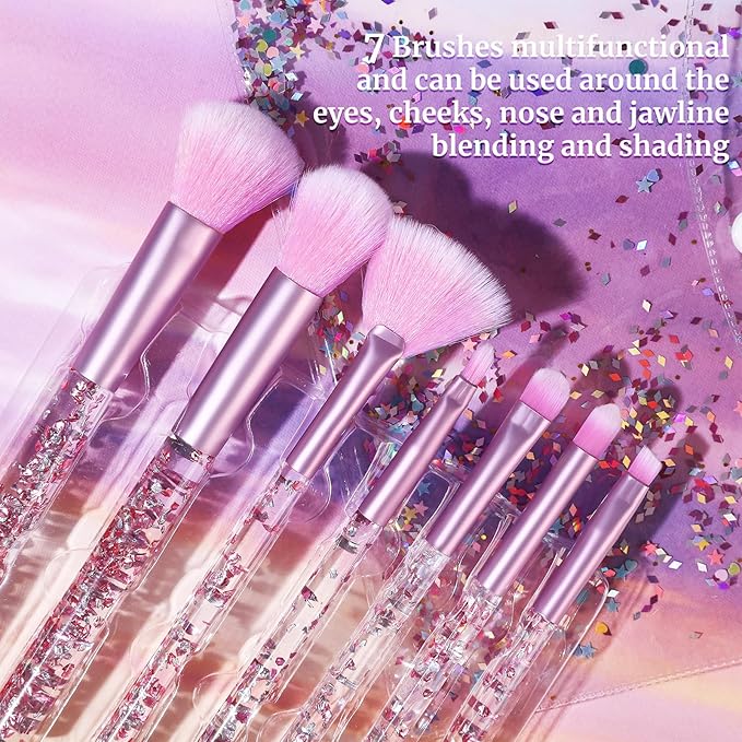 UCANBE Makeup Kit for Women & Teens,18 Colors Nude Eyeshadow +7pcs Soft Makeup Brushes + Pink Cosmetic Bag Makeup Sets, Shimmer Matte Glitter Makeup Palettes Set for Girls Beginners & Professional-BrightBean Baby