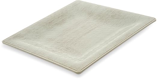 Carlisle FoodService Products Grove Reusable Plastic Plate Square Plate with Rim for Home and Restaurant, Melamine, 10.5 Inches, Buff, (Pack of 12)