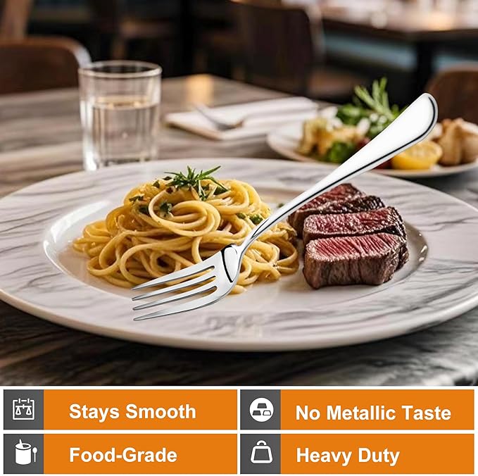 16 Pieces Dinner Forks Set,8" Forks,Food Grade Stainless Steel Dinner Forks,Fine Fork Set for Home,Kitchen,Restaurant,Mirror Polished and Dishwasher Safe