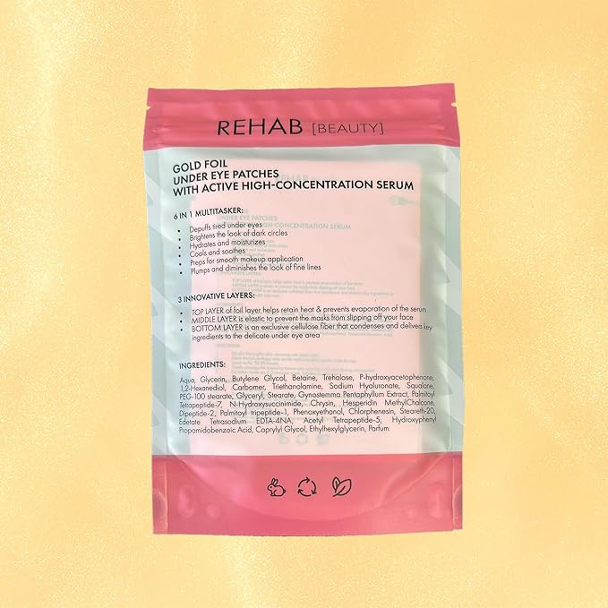 24k Gold Under Eye Patches for Puffy Eyes (7 Pairs) – Gold Foil Under Eye Masks for Dark Circle with Betaine, Hyaluronic Acid – Skincare Eye Bags Patches Treatment for Men & Women-BrightBean Baby