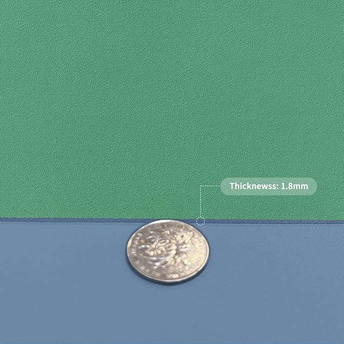 Leather Table Cover,1.8mm Thick,17x72 Inch Desk Cover,Dresser Cover Top,Dresser Protector Top,Dresser Cover,End Table Cover.(Grayish Blue+Dark Green,17x72)