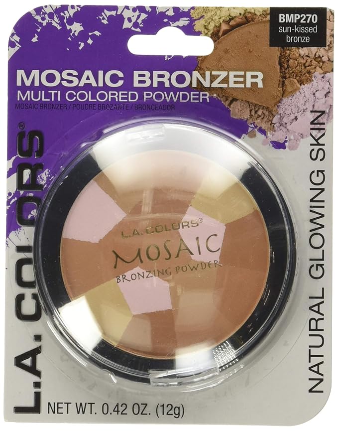 L.A. Colors Mosaic Bronzer/Blush Compact, Golden Bronze, 0.09 Ounce (Pack of 2)-BrightBean Baby