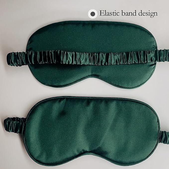 Silk Eye mask for Sleeping Light Blocking for Bedroom, Plane Travel Satin Sleep mask Women Mens,Blackout to Help You deep Sleep (Green)-BrightBean Baby