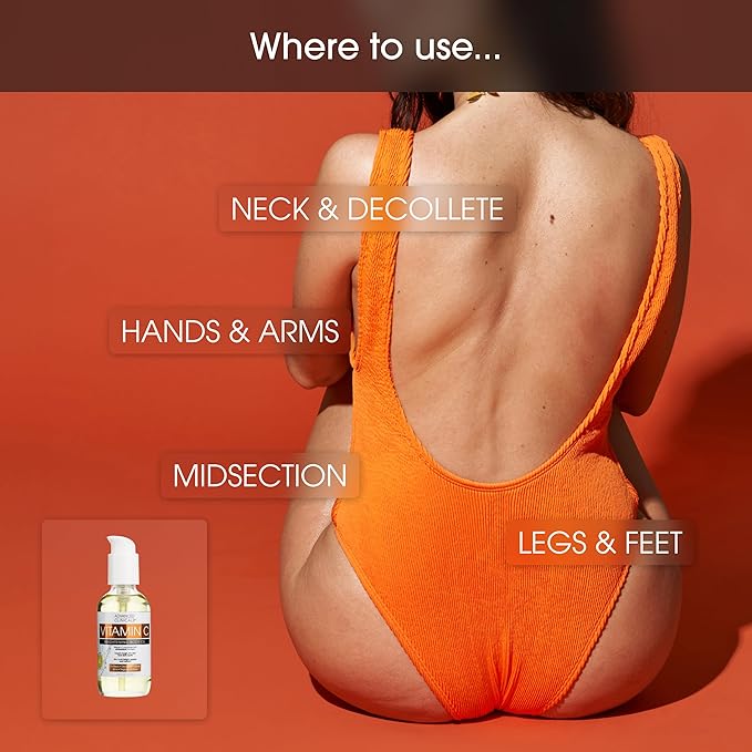 Advanced Clinicals Vitamin C illuminating Body Oil For Women & Men |Vitamin C Oil Skin Care Body Moisturizer With Vitamin E + Botanicals To Help Improve Appearance Of Dark Spots + Dry Skin, 3.8 Fl Oz-BrightBean Baby