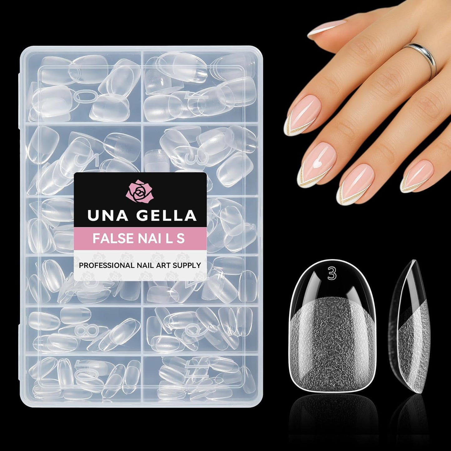 UNA GELLA Short Oval Round Nail Tips, Soft Gel Pre-shaped Half Matte Short Oval Gel Nail Tips Full Cover Acrylic Press on Fake Nails for Nail Extension Art DIY Nail Salon 216Pcs 12 Sizes-BrightBean Baby
