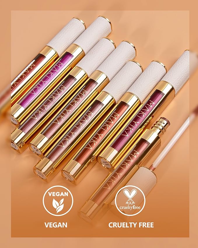 MAKI YIKA Red Lipstick for Women Metallic Lipsticks Glitter Long Lasting Lipstick No Smudge No Transfer Liquid Lip Gloss (BR20 Crushed Ruby)