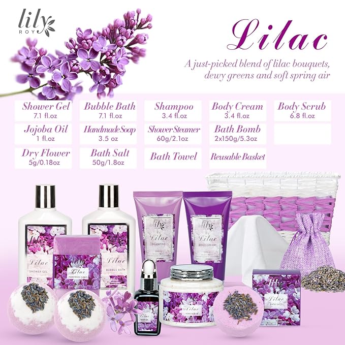 Bath & Body Gift Set for Mothers Day - Luxury 18-Piece Spa Gift Basket for Women, Pampering Bath Set with Bath Bomb | Christmas, Birthday Gifts, Perfect Holiday Gift for Her & Mom All Occasions-BrightBean Baby