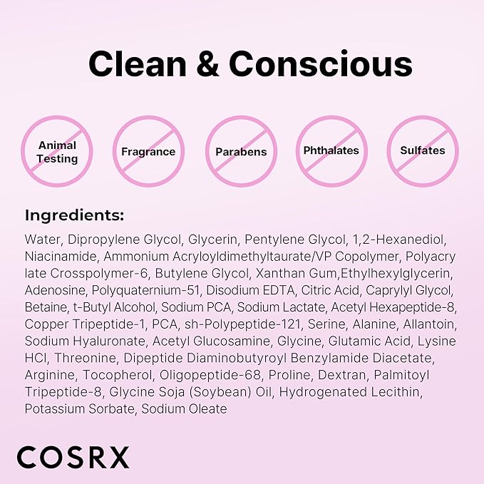 COSRX 6X Peptide Collagen Booster Toner Serum 150mL/5.07 Fl.Oz, Skin Renewal Boosting Facial Essence, Niacinamide & Hyaluronic Acid for All Skin Types, Korean Skincare, Paraben Free-BrightBean Baby