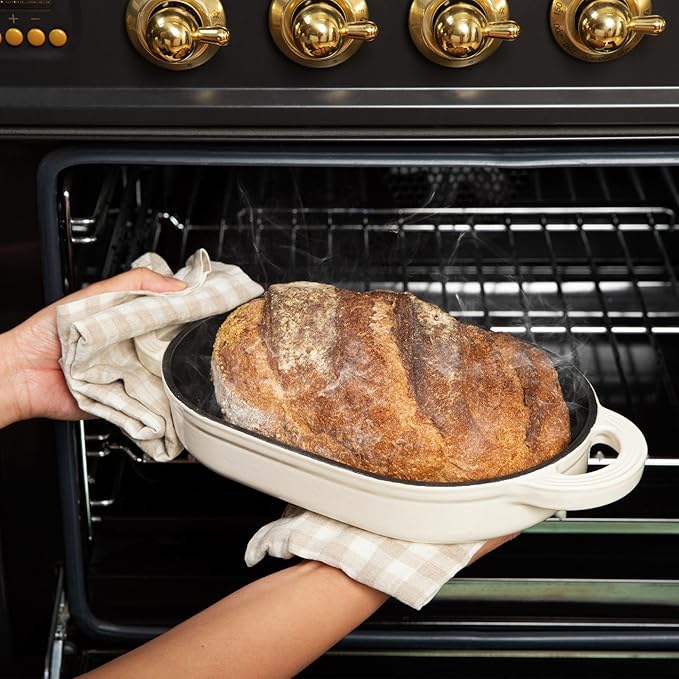 TOMO Cast Iron Oval Bread Oven 10" x 6.5" with Lid