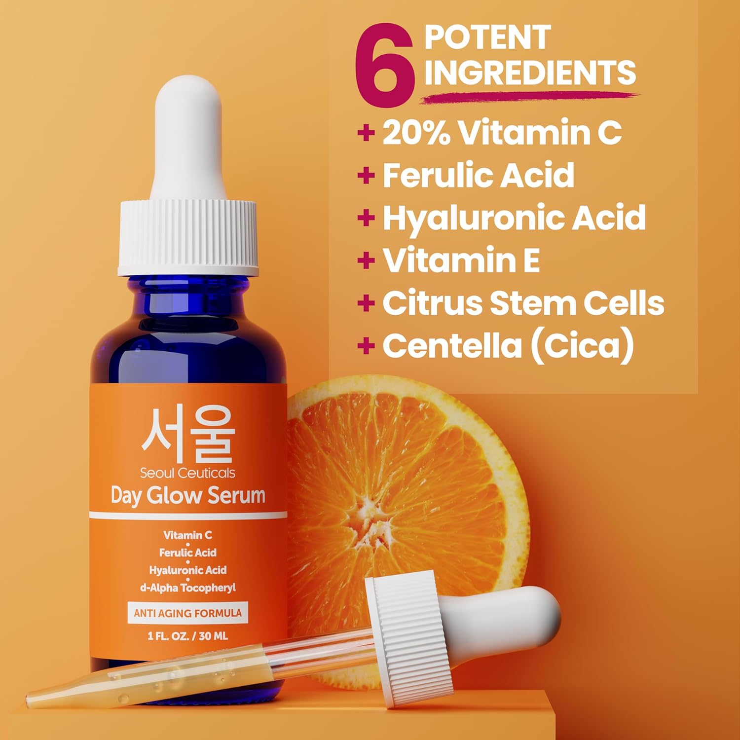 SeoulCeuticals Large 2oz Korean 20% Vitamin C Hyaluronic Acid Serum + CE Ferulic Acid - Potent Anti Aging, Anti Wrinkle K Beauty-BrightBean Baby