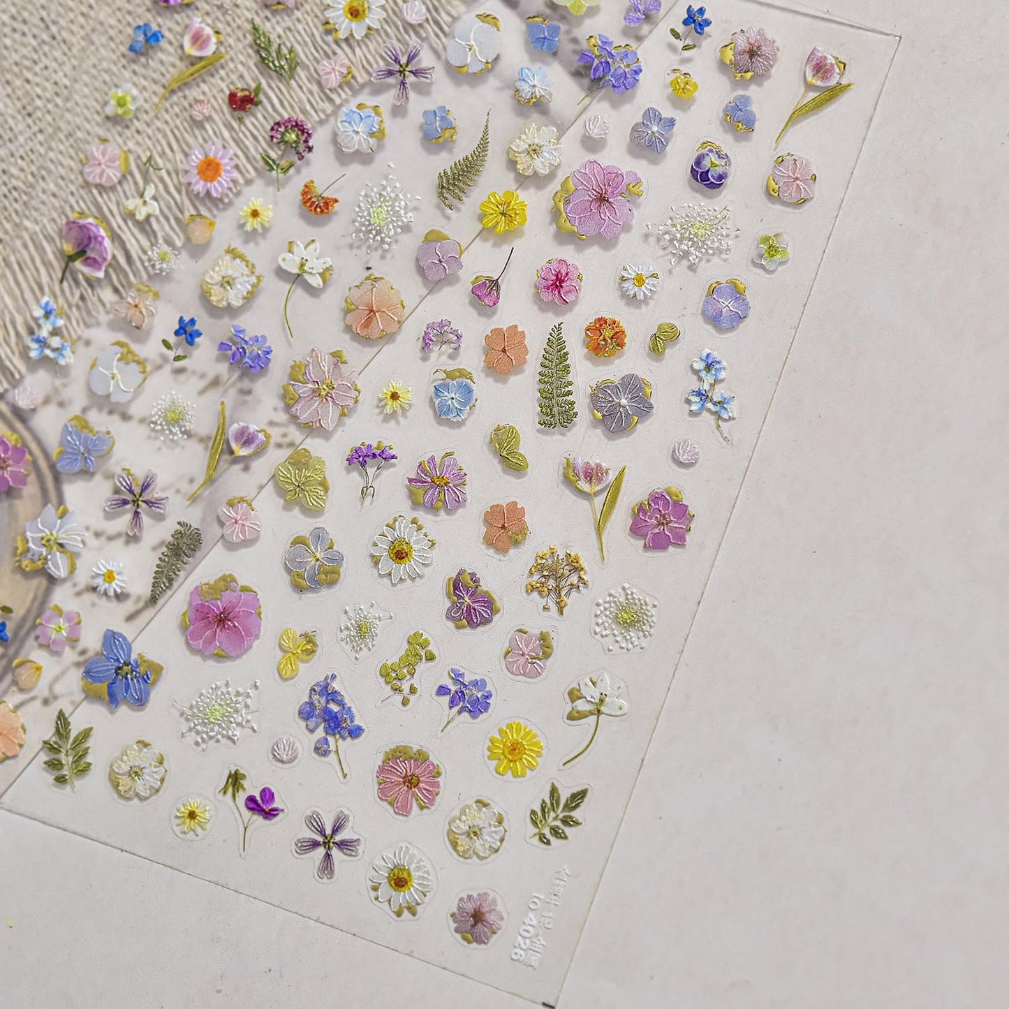 Flowers Nail Art Stickers Colorful Dried Flower Nail Decals 3D Self Adhesive Gold Foil Designs Spring Summer Nail Sticker Daisy Nail Stickers Cute Floral Nail Decal for DIY Nail Art Nails Decor Women-BrightBean Baby