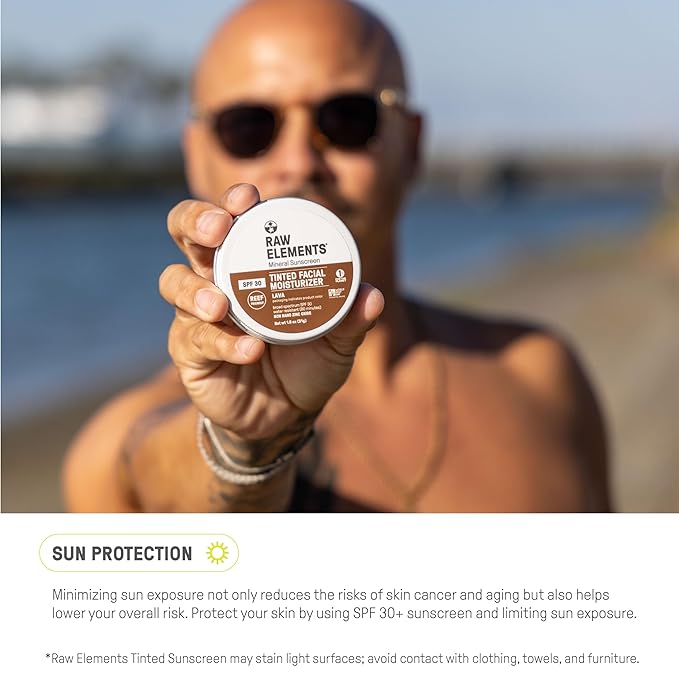 Raw Element Ultra-Moisturizing Tinted Face Cream, Non Toxic Mineral Face Sunscreen, Daily Tinted Moisturizer, Non-Nano Zinc Oxide, Reef Friendly, All Ages, SPF 30, 1.8 oz, Coconut, Pack of 1-BrightBean Baby