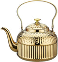 SANQIAHOME Antique 1.5L (50Oz) Stainless Steel Teapot with Infuser Gold