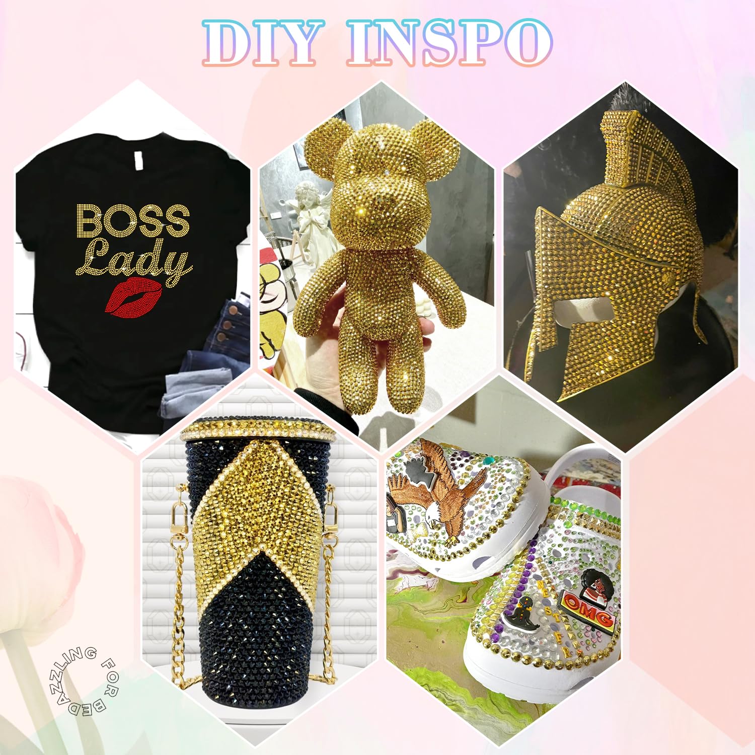 25000Pcs Resin Jelly Rhinestones with Tweezers for Crafting, 2-6mm Mixed Sizes (Copper Gold) Non Hotfix Flatback Gems, Bedazzling Crystal for DIY Crafts Clothing Tumblers Mugs Shoes Nail Art-BrightBean Baby