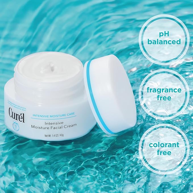 Curel Japanese Skin Care Intensive Face Moisturizer Cream, Hydrating Face Lotion for Dry to Very Dry Sensitive Skin, Anti-Aging, Fragrance-Free, Anti-Wrinkle Japanese Skin Care, 1.4 Oz-BrightBean Baby