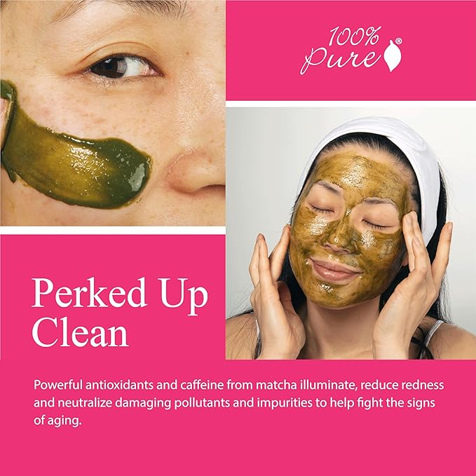 100% PURE Matcha Oat Face Scrub Facial for Glowy Radiant Skin Exfoliator & Pore Minimizer Natural Skincare for Women & Men, Vegan - 3 oz-BrightBean Baby