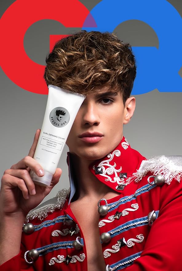 Avenue Man Curl Defining Cream - Improved Formula - Natural & Flexible Hold with Herbal Extracts for All Hair Types - Paraben Free & Sulfate Free-BrightBean Baby