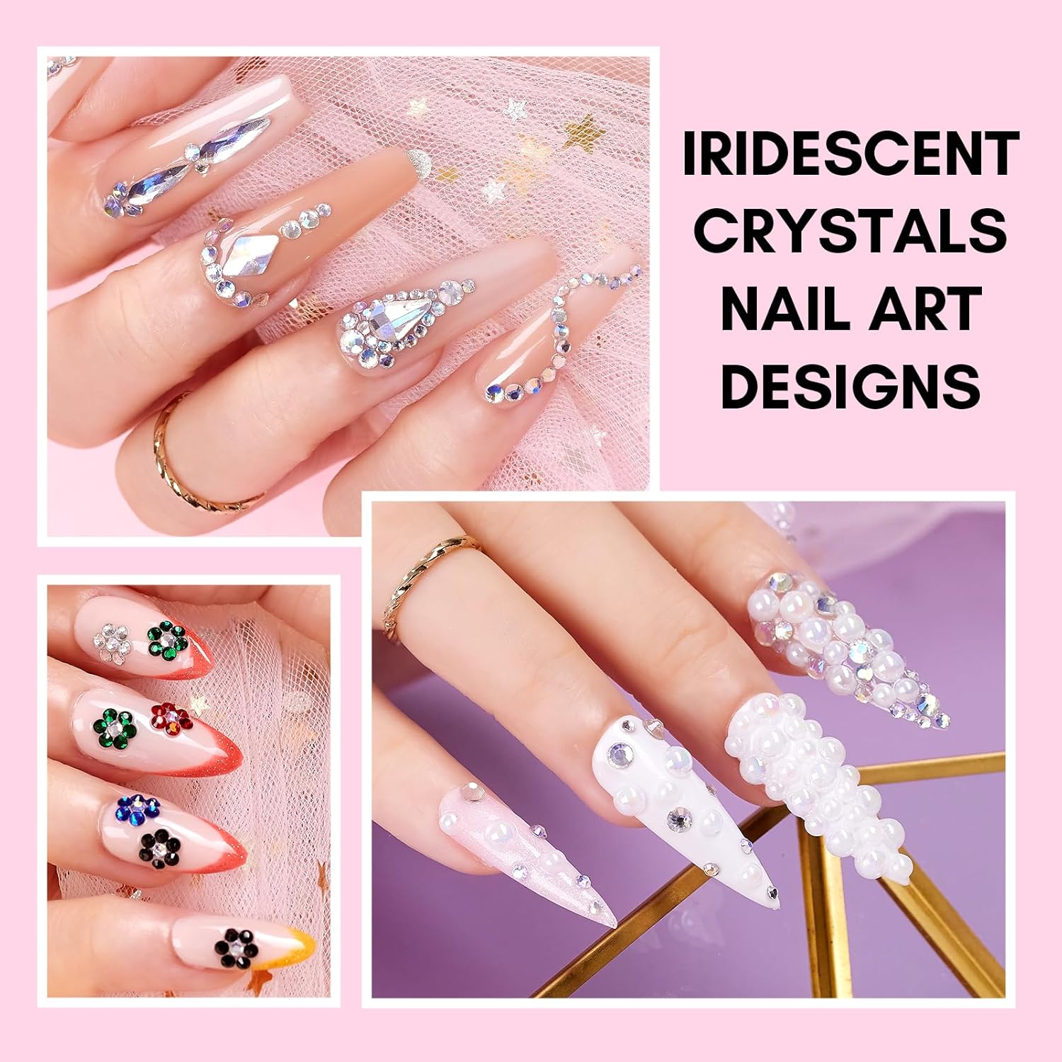 Makartt Rhinestone Glue Kit, 8ml Gel With Brush Pen Tip, Mixed Color Rhinestones, Pearls, Diamonds & Iridescent Crystals for Nail Art, DIY Home Decor, Christmas Design-BrightBean Baby