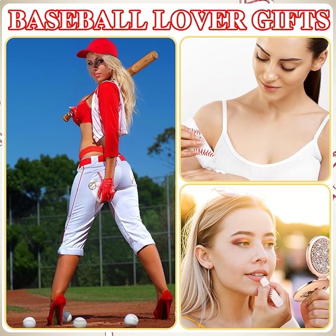 144 Pcs Baseball Lip Balm Hand Cream Set Baseball Party Supply, Include 36 Baseball Lip Balm 36 Moisturizing Hand Cream 36 Baseball Bag 36 Baseball Card and Rope for Baseball Accessories Gifts-BrightBean Baby