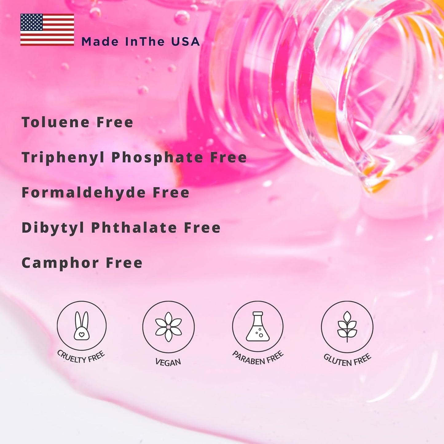 Perfect Formula Clear Gel Coat - Nail Strengthener, Keratin Treatment, Clear Nail Polish - Strengthener for Damaged Nails - Made In The USA .60 fl oz.-BrightBean Baby