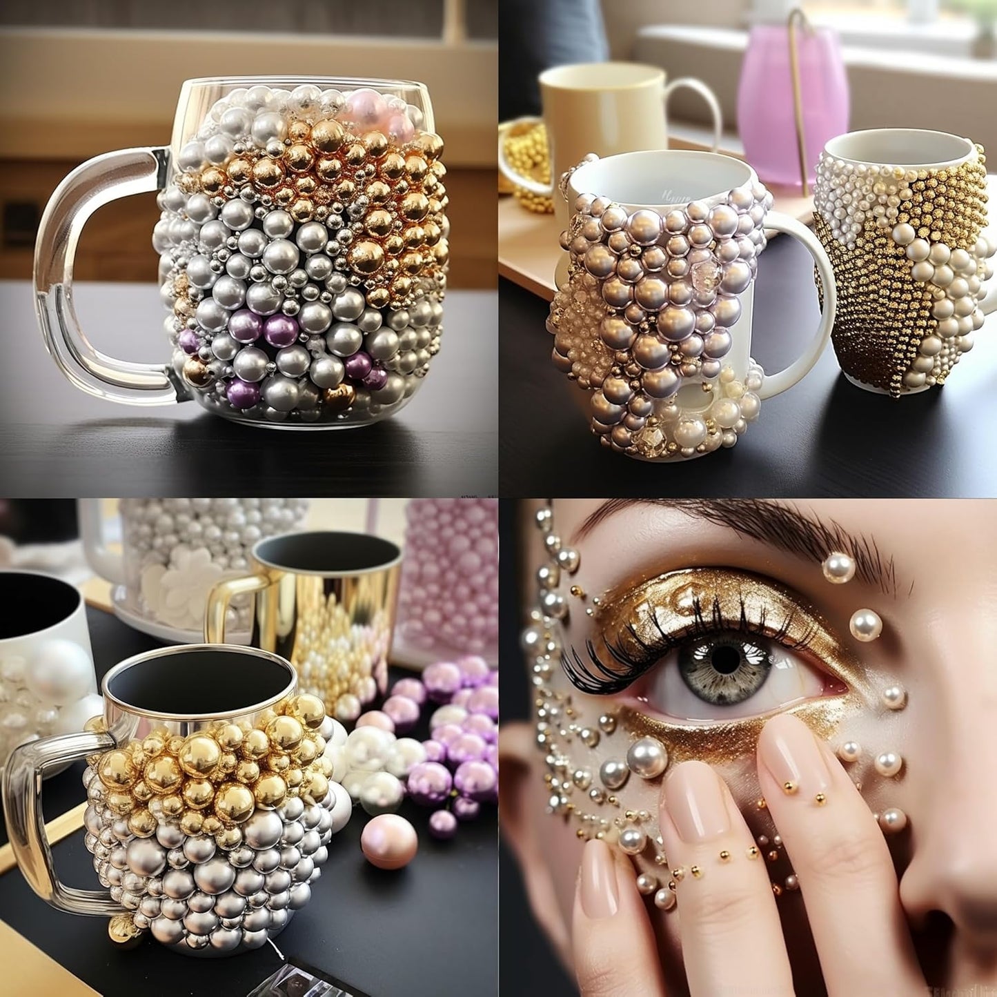 3D Bow Nail Charms Kit, Colorful Resin Flower Bowknot Nail Art, Mix Gold Silver Flatback Beads Charms for Manicure DIY Crafts Jewelry Accessories-BrightBean Baby