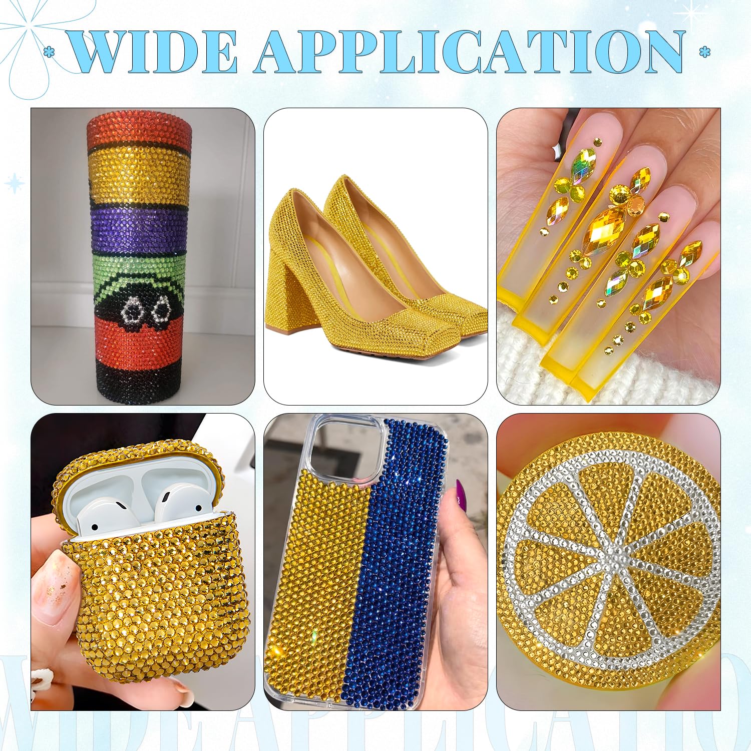 6000Pcs Resin Rhinestones for Bedazzling with 3Pcs B7000 Jewelry Glue, 1 Box Golden Flatback Rhinestones for Crafting Crafts DIY, Crystals Gems for Clothing Shoes Tumblers Nail Art Makeup-BrightBean Baby