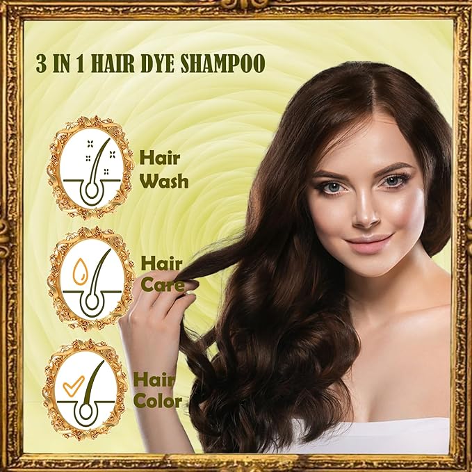 Coffee Hair Dye 3 in 1 - Instant Hair Color Shampoo for Refreshing, Herbal Hair Dye for Women & Men, Easy to Use & Long Lasting 16.90 oz-BrightBean Baby