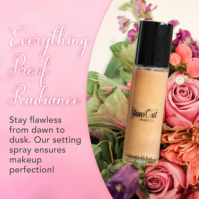 StansOut Beauty Co Bridal Glow Setting Spray | Dewy Illuminating Face Mist Fixing Spray for Makeup Finish | Long-Lasting Makeup Setting Spray for Face Paint, Dewy Finish, and Mature Skin 120ml-BrightBean Baby