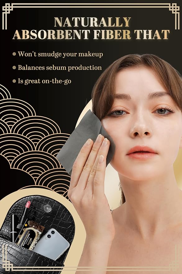 [KPOP Beauty] Makeup Friendly Oil Blotting Paper - DANABE Bamboo Charcoal Face Oil Blotting Sheets | Korean Skincare Oil Absorbing Sheets for Face (4x3.6 in.100 Large Sheets)-BrightBean Baby