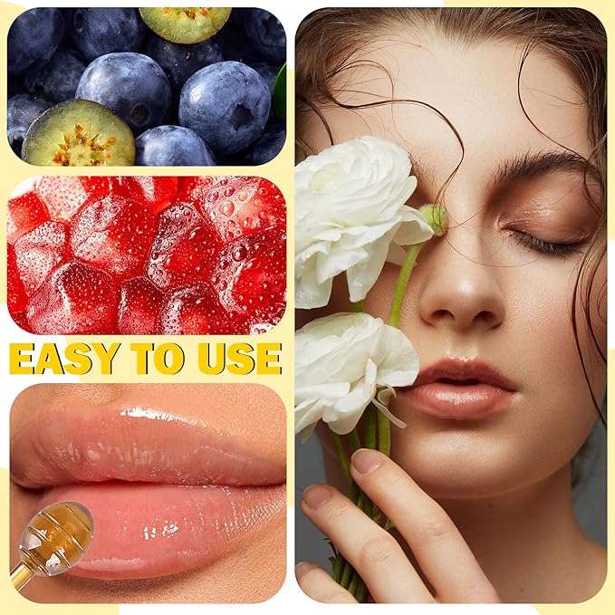 2PCS Lip Balm Honey Pot,Moisturizing Lip Sleep Mask,Prevention Dry and Cracked Overnight Sleeping Lip Mask with Brush,Reduces Lip Lines Long Lasting Hydrating Lip Care Scrubs Exfoliator-BrightBean Baby