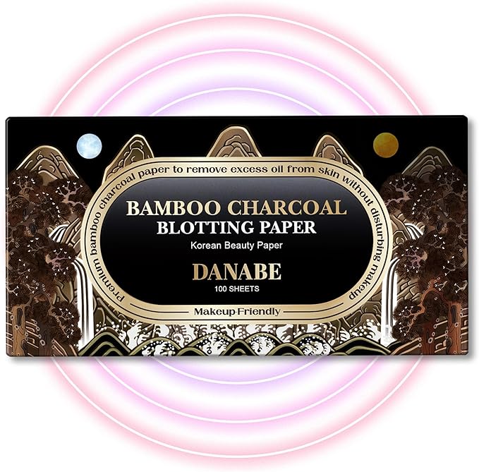 [KPOP Beauty] Makeup Friendly Oil Blotting Paper - DANABE Bamboo Charcoal Face Oil Blotting Sheets | Korean Skincare Oil Absorbing Sheets for Face (4x3.6 in.100 Large Sheets)-BrightBean Baby