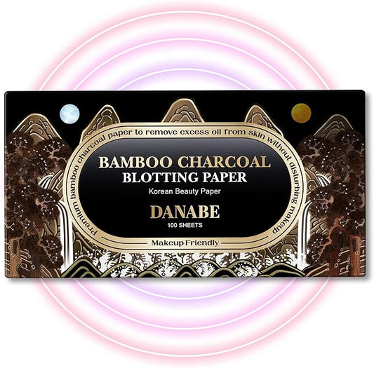 [KPOP Beauty] Makeup Friendly Oil Blotting Paper - DANABE Bamboo Charcoal Face Oil Blotting Sheets | Korean Skincare Oil Absorbing Sheets for Face (4x3.6 in.100 Large Sheets)-BrightBean Baby