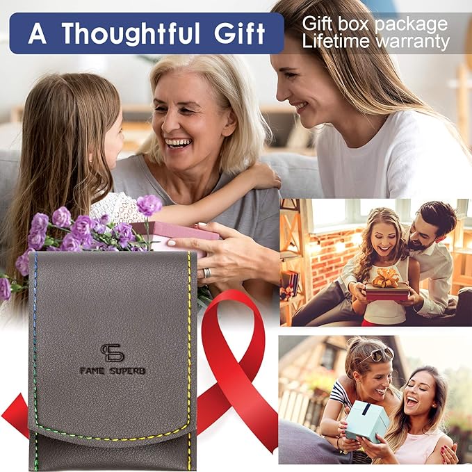 Manicure Pedicure Kit Nail Clippers Set Fingernails & Toenails Vibrissac Scissor 5 Pieces Best Care Tools for Man & Women with Travel Case (Gray/Black_A) (Gray/Black_A)-BrightBean Baby