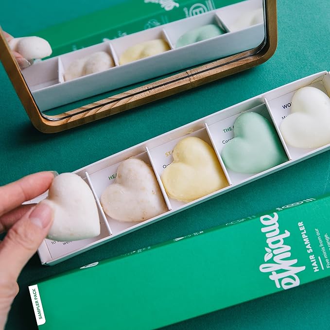 Ethique Hair Sampler - Shampoo & Conditioner - Plastic-Free, Vegan, Cruelty-Free, Eco-Friendly, 5 Travel Bars (Pack of 1)-BrightBean Baby