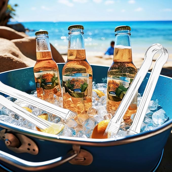 PEASUG 20 PCS Plastic Serving Tongs, Disposable Plastic Tongs, Clear Kitchen Small Serving Utensils for Serving for Party Food Buffet Appetizer Salad Catering Ice, 6.3 Inches