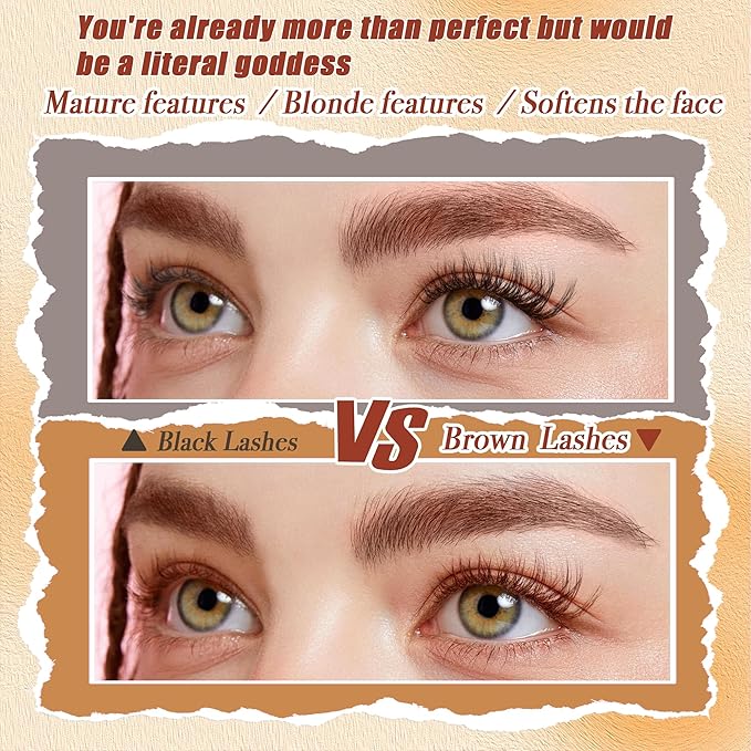 Lash Clusters - Dark Brown Lashes 360PCS Natural Wispy Fluffy Eyelash Clusters 8-16 MM Eyelash Extensions D Curl Faux Mink Lash Extensions DIY at Home-BrightBean Baby