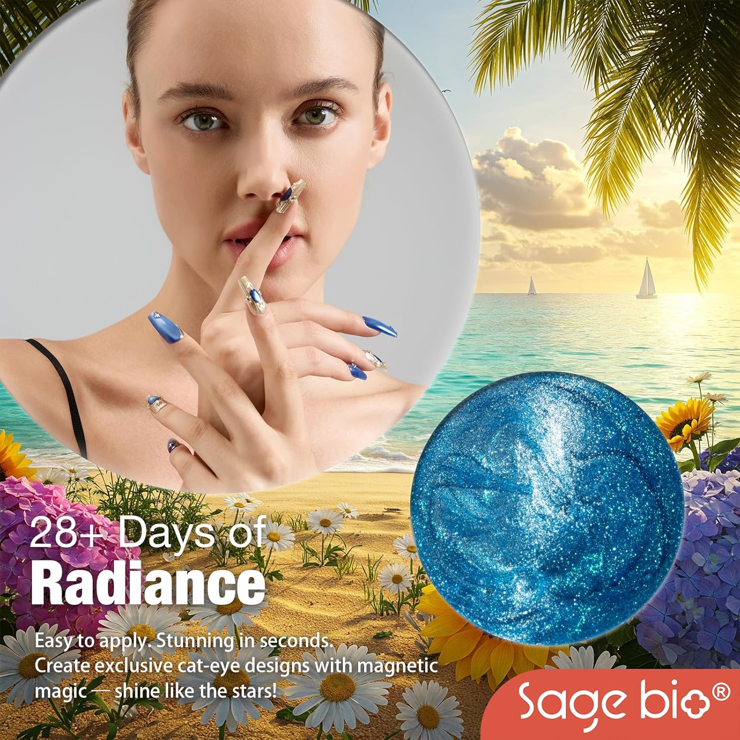 Cat Eye Gel Nail Polish, 15ml Magnetic Gel, High-Gloss Finish, Long-Lasting, DIY Manicure Kit with Magnet Stick, Stunning 3D Magnetic Effect, 04-BrightBean Baby