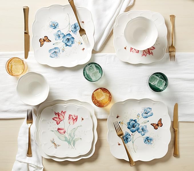 Lenox 894308 Butterfly Meadow Square 4-Piece Accent Plates