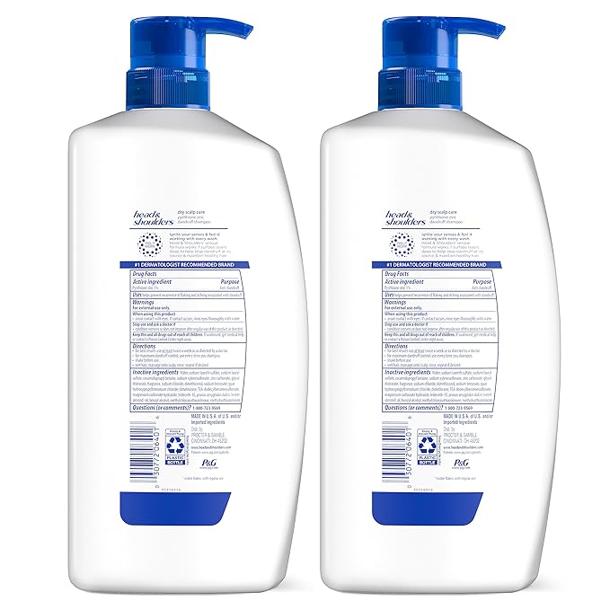 Head & Shoulders Shampoo, Daily-Use Anti-Dandruff Paraben Free Treatment, Dry Scalp Care with Almond Oil, 32.1 fl oz, Twin Pack-BrightBean Baby