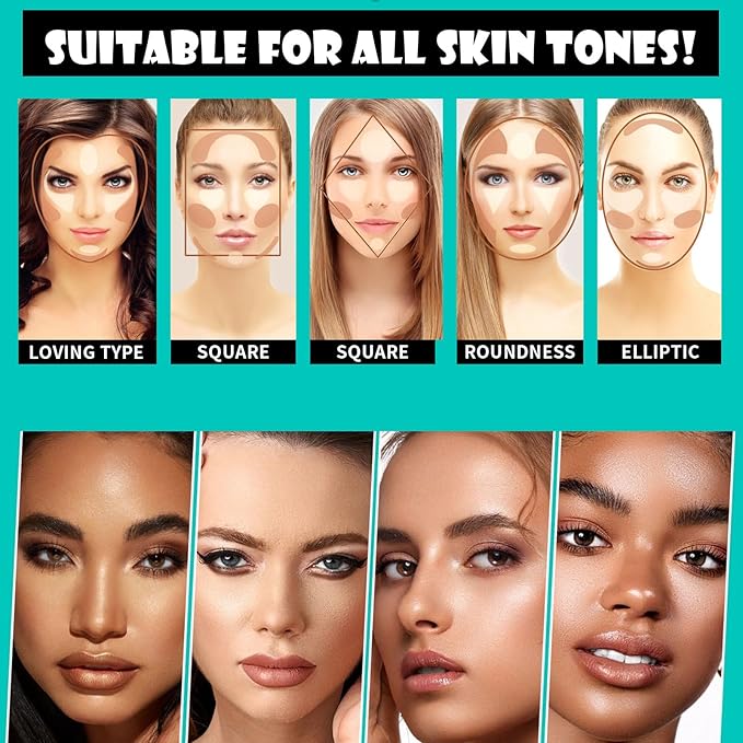 MEICOLY 2-in-1 Highlighter Contour Stick,Cool Toned Contour Stick,Makeup Highlighter Stick,Long Lasting Waterproof Bronzer Contour Pencil,Travel Cream Face Shaping Stick,03-BrightBean Baby