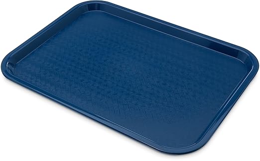 Carlisle FoodService Products CT121614 Café Standard Cafeteria / Fast Food Tray, 12" x 16", Blue