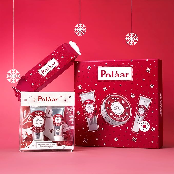 Polåar - The Genuine Lapland Cream with 3 Arctic Berries Gift Set - Hand Cream + Face Cream + Lip Balm - 3 Natural Moisturizing Skin Care - Vegan, Cruelty Free, Made in France-BrightBean Baby