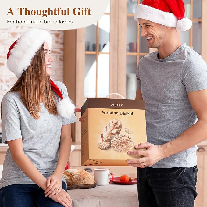 Banneton Bread Proofing Baskets Set of 2, 10" Round & 11" Oval Sourdough Proofing Baskets with Liners, Proofing Baskets for Sourdough Bread Baking