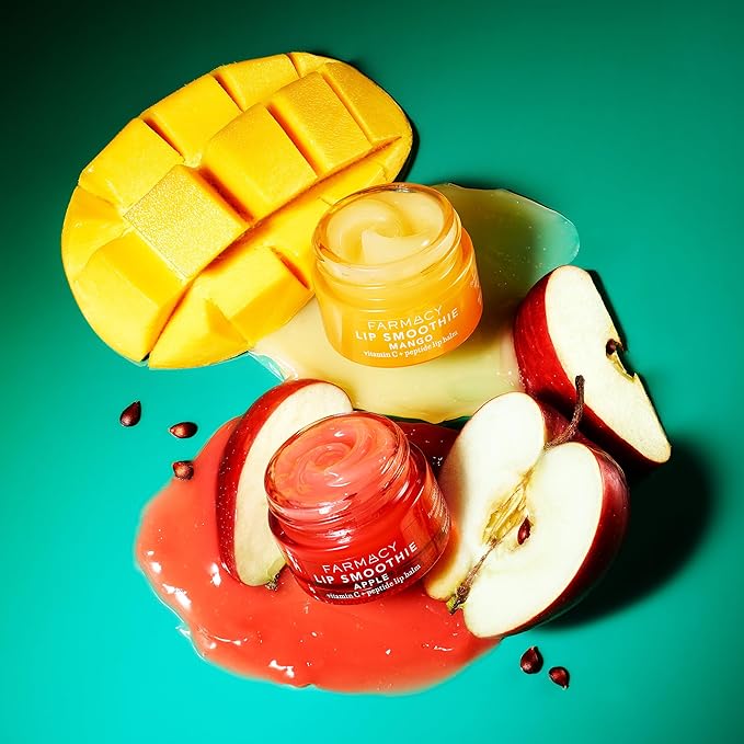 Farmacy Plump + Shine Lip Smoothie Duo - Peptide Lip Balm - Lip Moisturizer & Plumper with Vitamin C - Apple & Mango with High Gloss Finish-BrightBean Baby