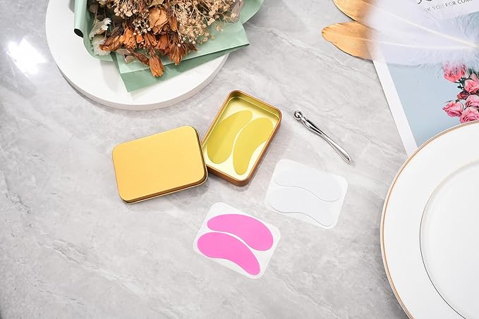 CCbeauty Reusable Under Eye Patches + Eye Cream Applicator Value Set | 100% Silicone Eye Gel Pads | Boost Hydration | Minimize Fine Lines + Wrinkles + Dark Circles | Storage Tin Included | Mango-BrightBean Baby