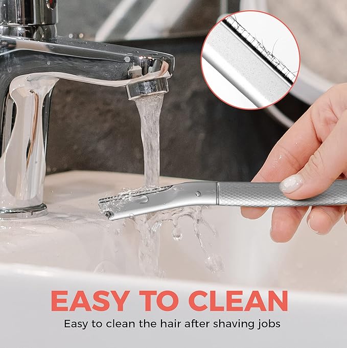 ZOMCHI Eyebrow Razor, Face Razors for Women&Men, Eyebrow Trimmer Shaper with Precision Cover,Facial Shaver with 6 Blades (Silver)-BrightBean Baby