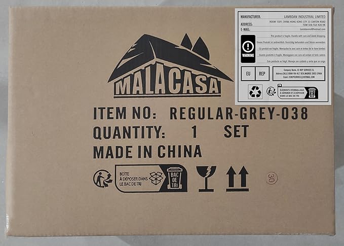 MALACASA Large Serving Bowls, 60 OZ (8'') Salad Bowls Set of 2, Ceramic Mixing Bowls for Kitchen, Serving Bowl for Soup, Pasta, Side Dishes and Entertaining, Marble Grey, Series REGULAR