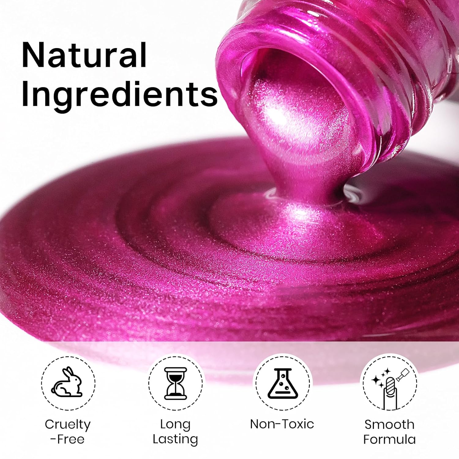 MIZHSE Rose Red Mirror Nail Polish, Quick Dry Metallic Nail Polish, Air Dry Fast Chrome Nail Lacquer Bright Color Oil-based Nail Art Manicure DIY Home-BrightBean Baby