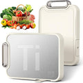 Titanium Cutting Board for Kitchen, Cutting Boards Non Toxic Double Sided Metal Pure Titanium and Wheat Straw PP Chopping Board Food Grade Easy to Clean Large Size 16"*10"*0.9"(White)