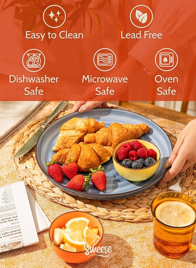 Sweese 4 Oz Porcelain Bowls Set - 6 Mini Dip Bowls, Multicolor, Dishwasher, Microwave Safe